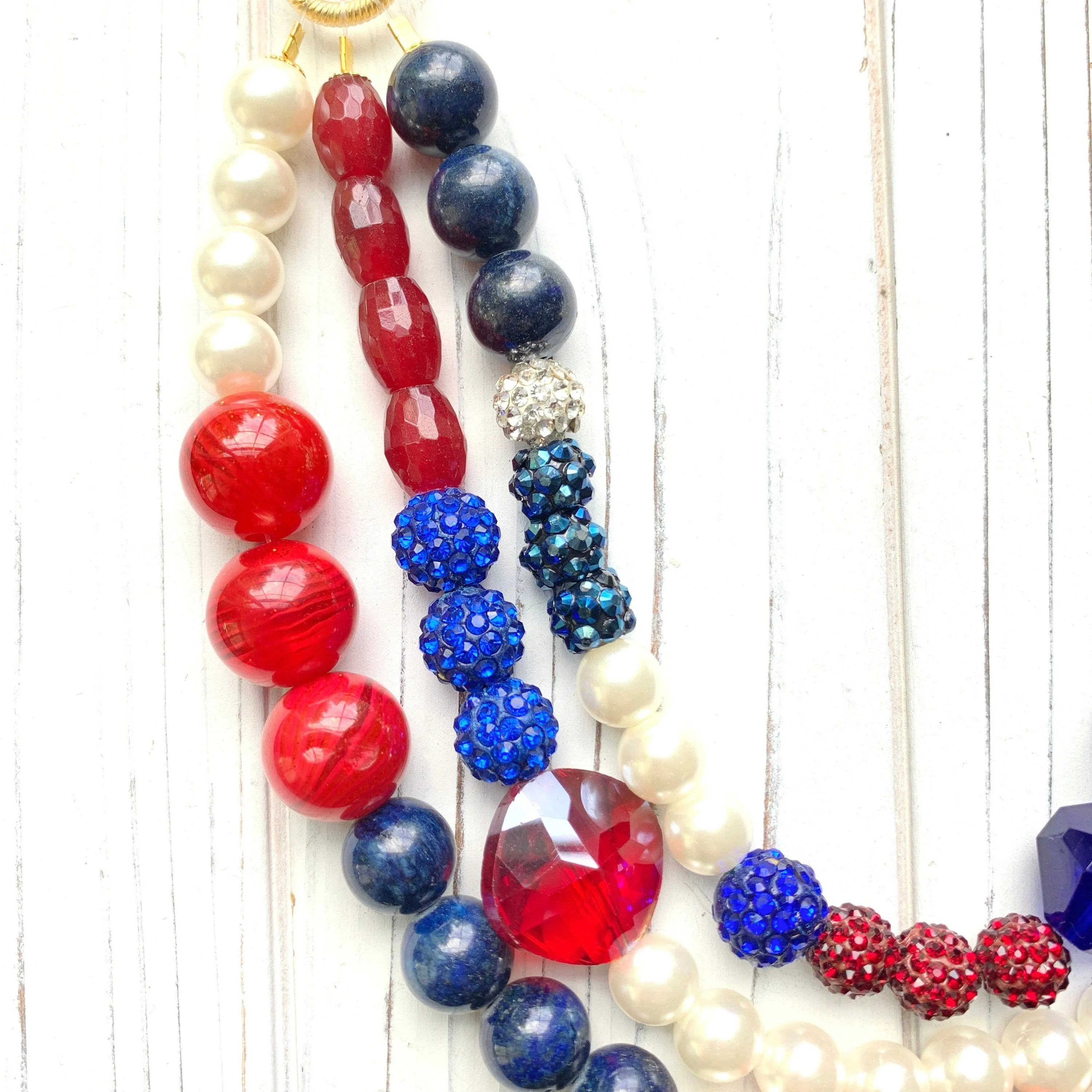 Independence Day Multi-strand Necklace