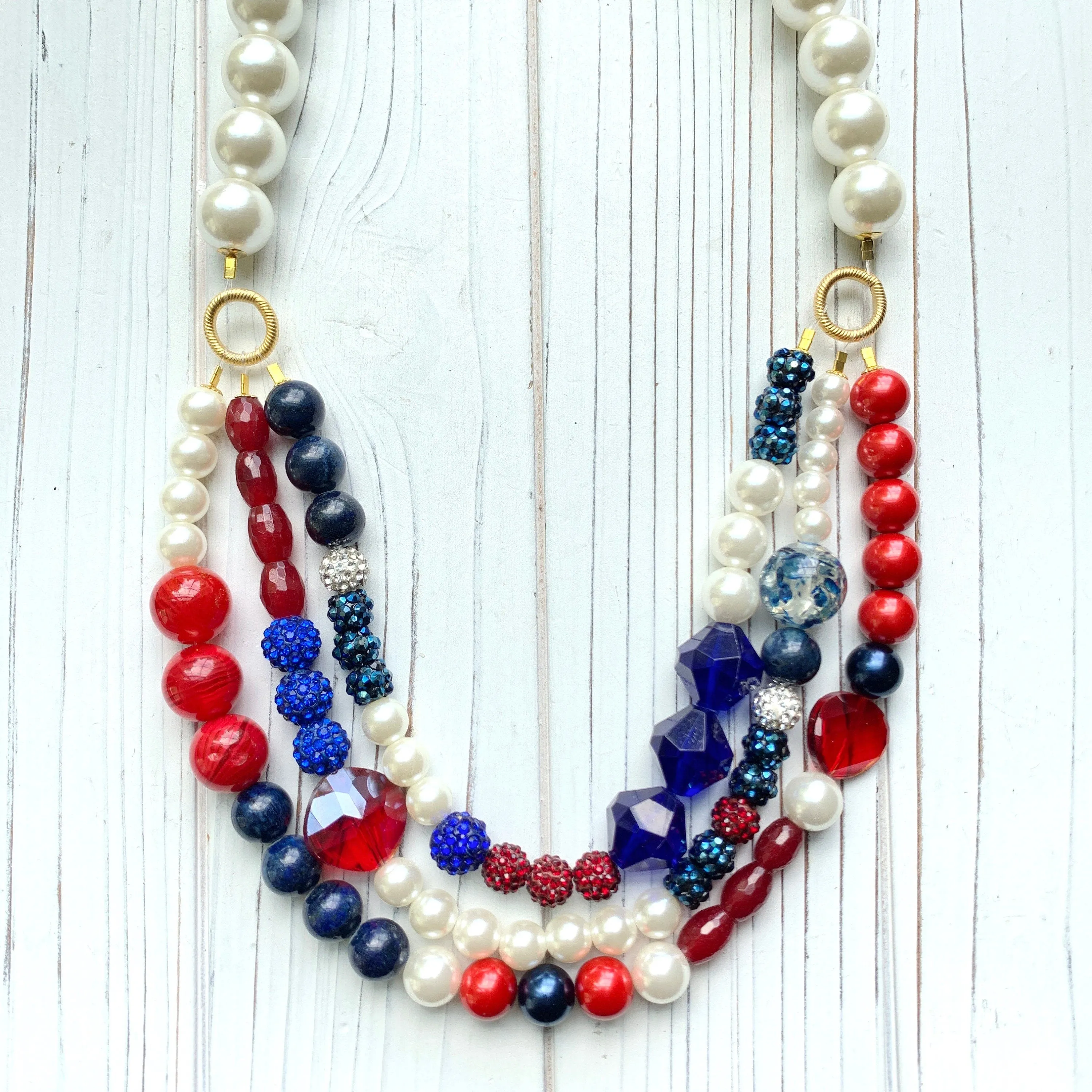 Independence Day Multi-strand Necklace