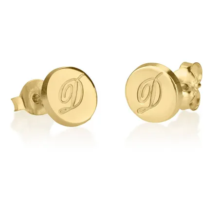 Initial Studs 24k Gold Plated