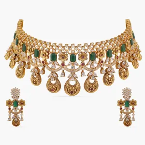 Isha Antique CZ Choker Set