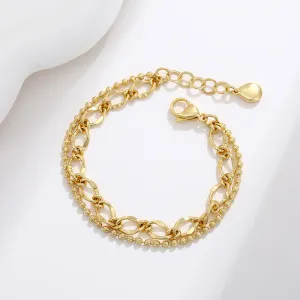 Jewelry European and American niche design double-layer bracelet for women ins light luxury