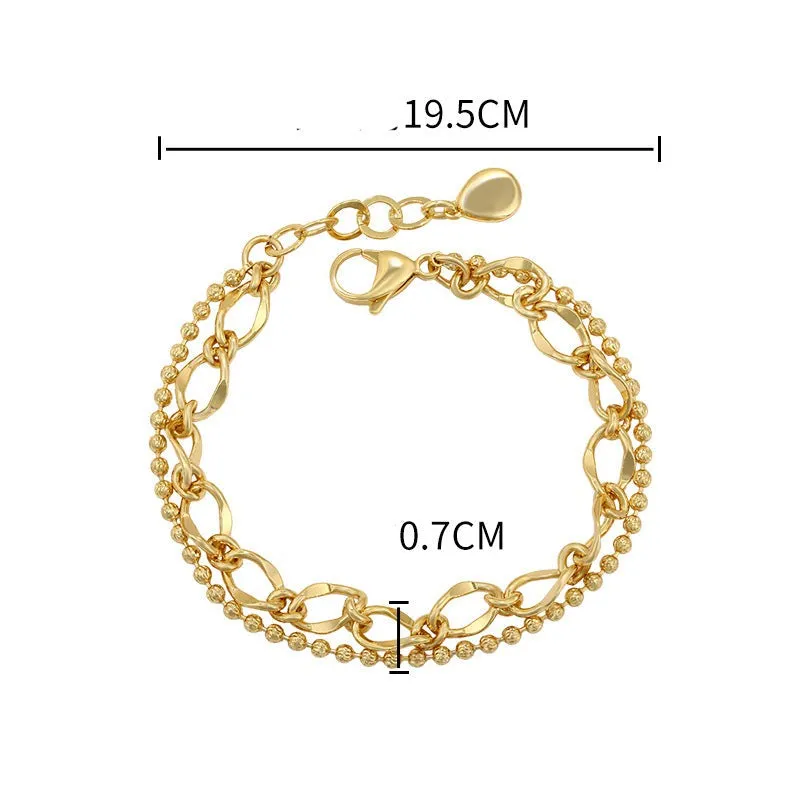 Jewelry European and American niche design double-layer bracelet for women ins light luxury