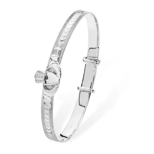 Kids Silver Claddagh Bangle