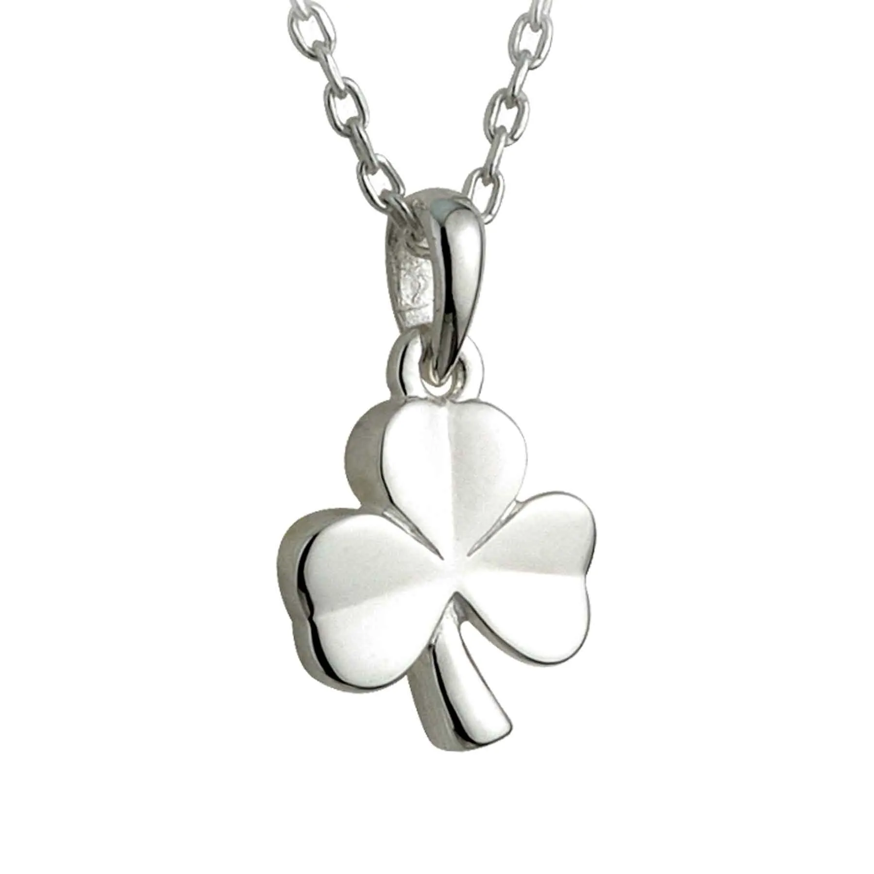 Kids Sterling Silver Shamrock Necklace