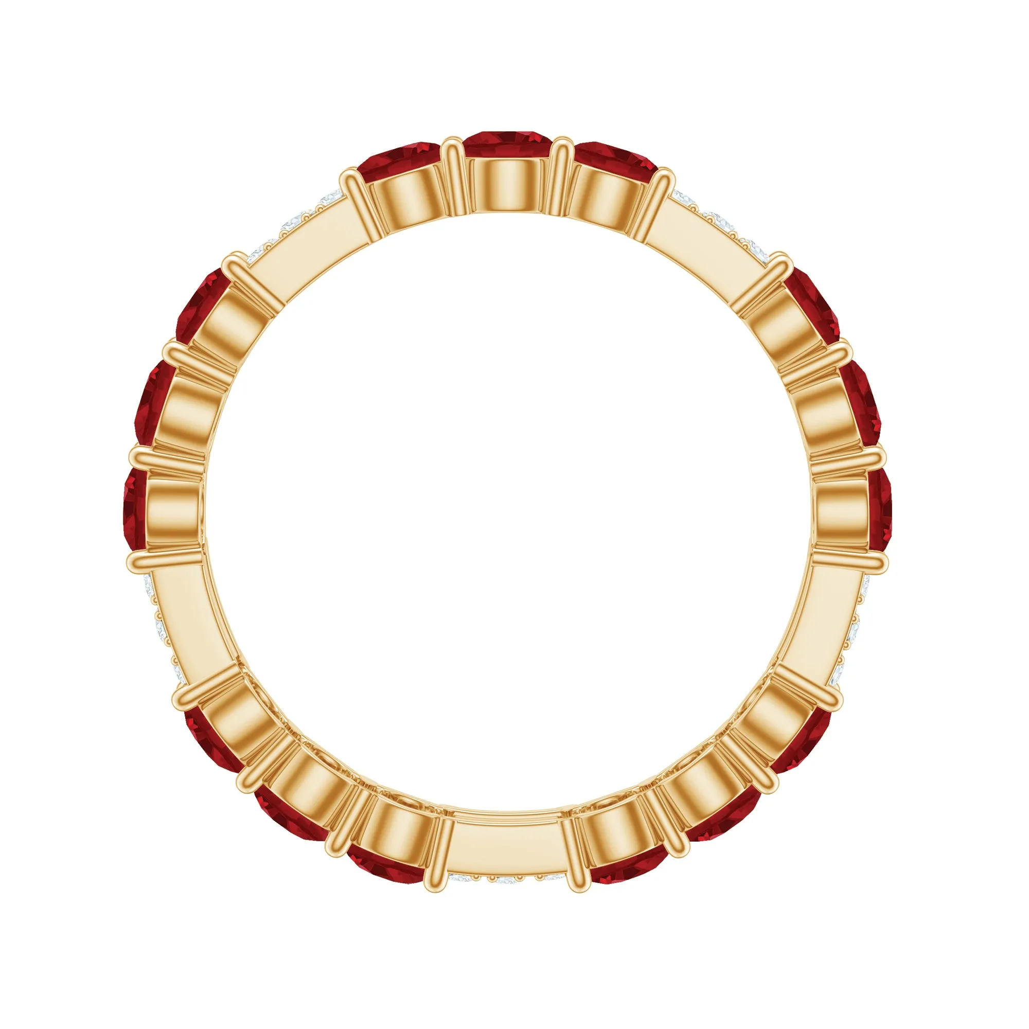 Lab-Created Ruby and Diamond Designer Eternity Band Ring