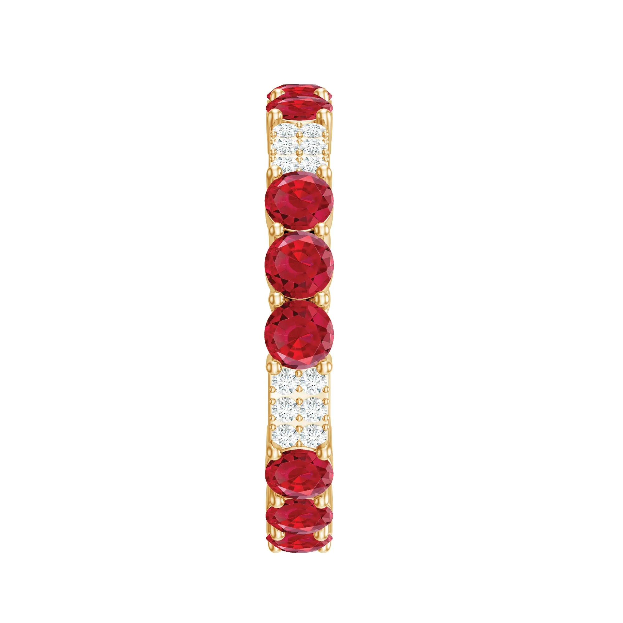 Lab-Created Ruby and Diamond Designer Eternity Band Ring