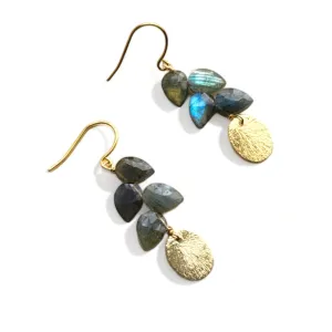 Labradorite Petal Fall Gemstone Earrings