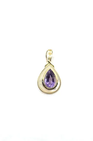 Large Amethyst and Mother of Pearl Pendant