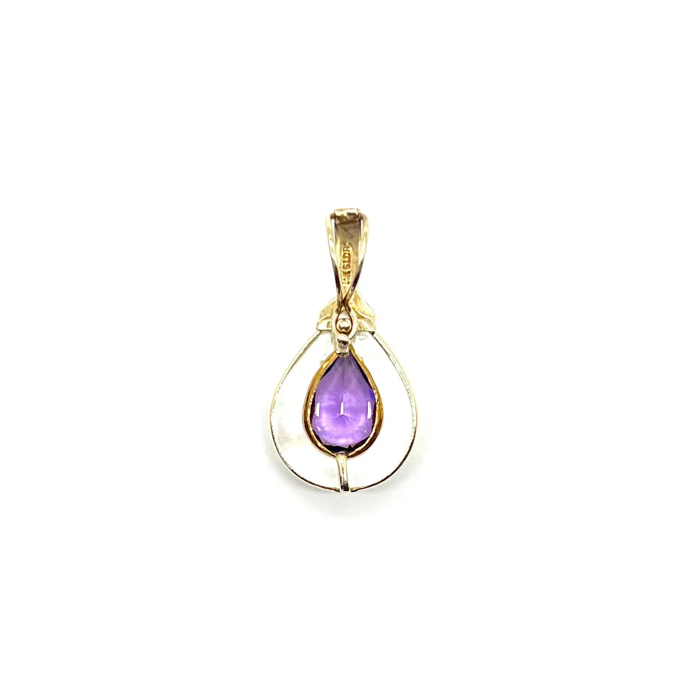 Large Amethyst and Mother of Pearl Pendant