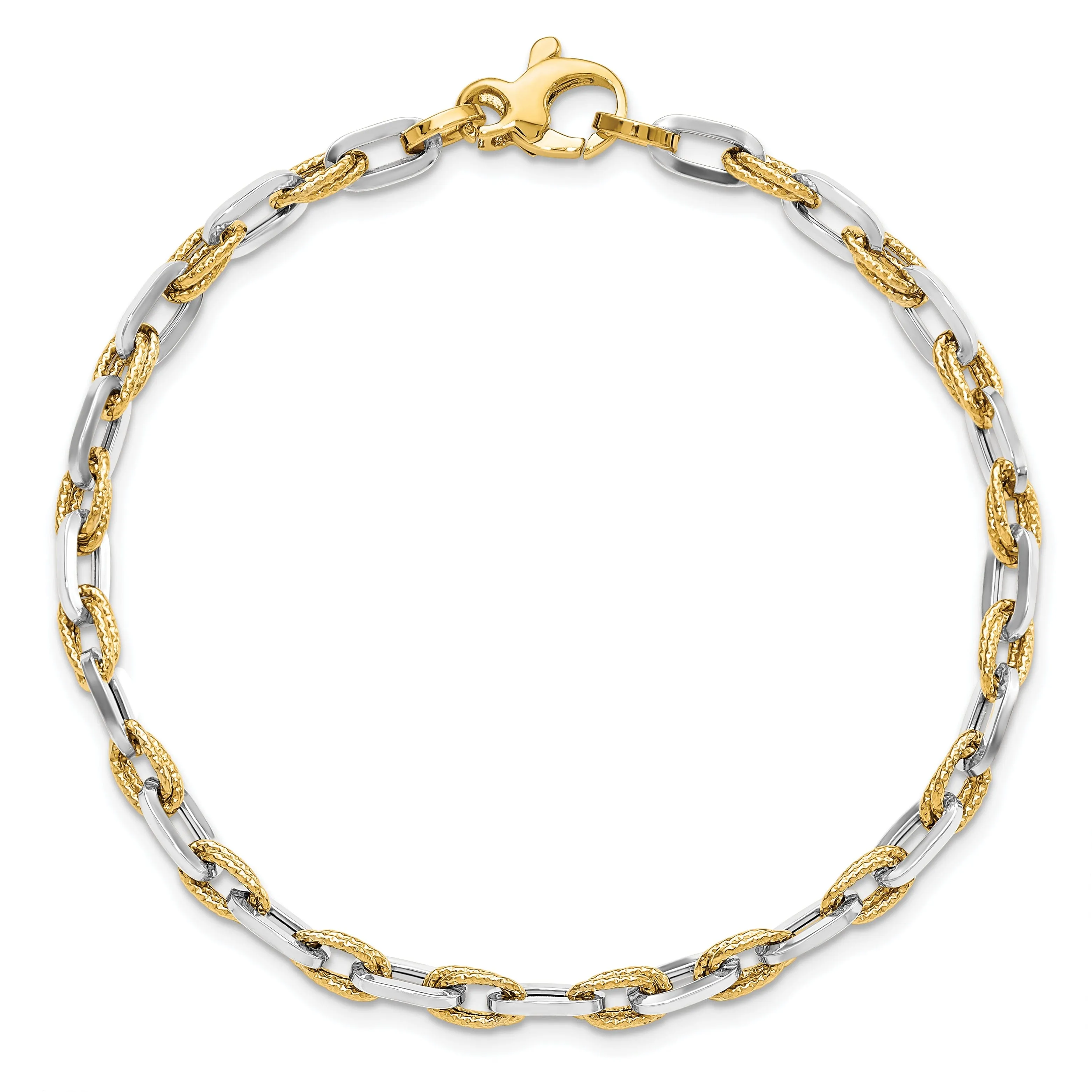 Leslie 14k Two Tone Gold Polished D.C  Bracelet