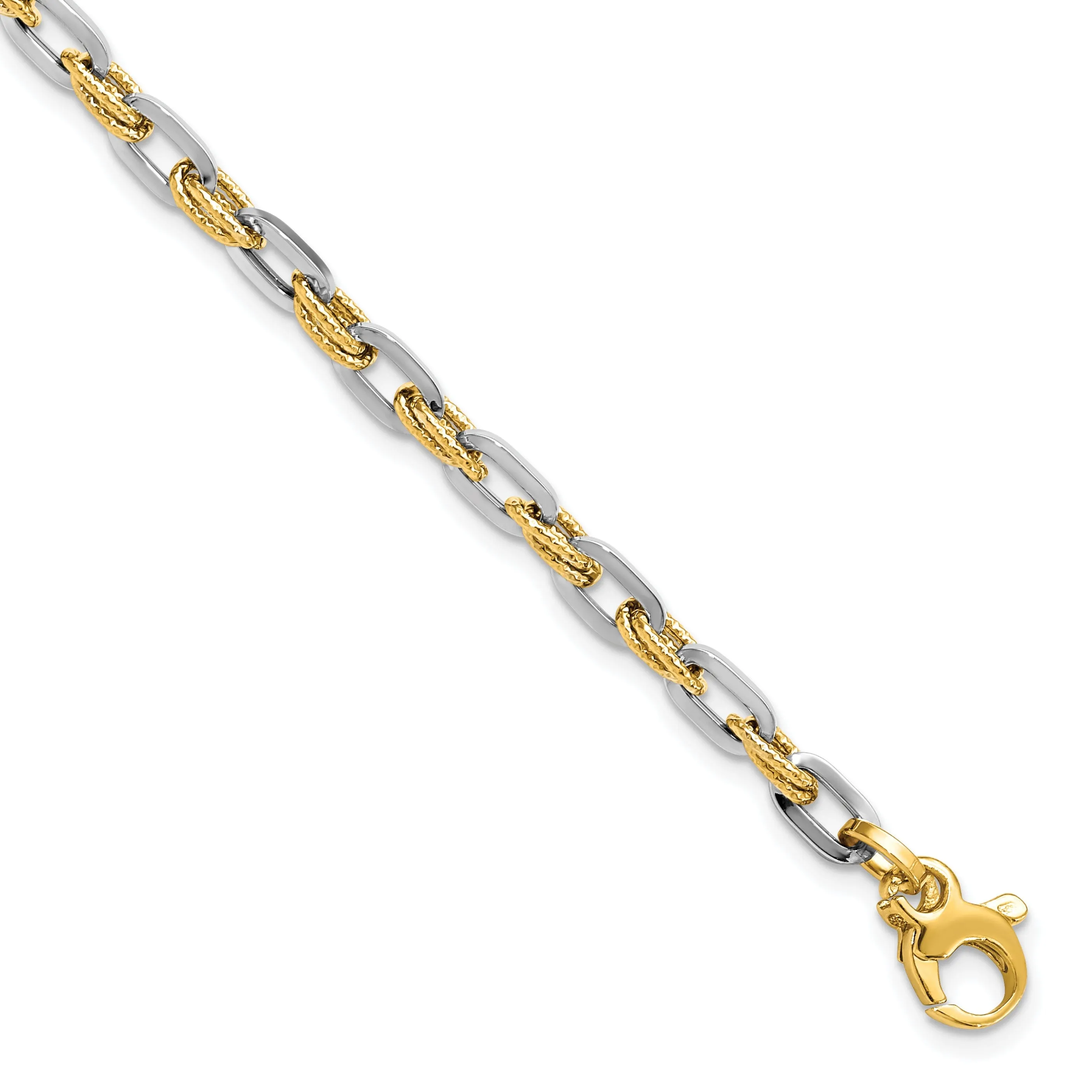 Leslie 14k Two Tone Gold Polished D.C  Bracelet