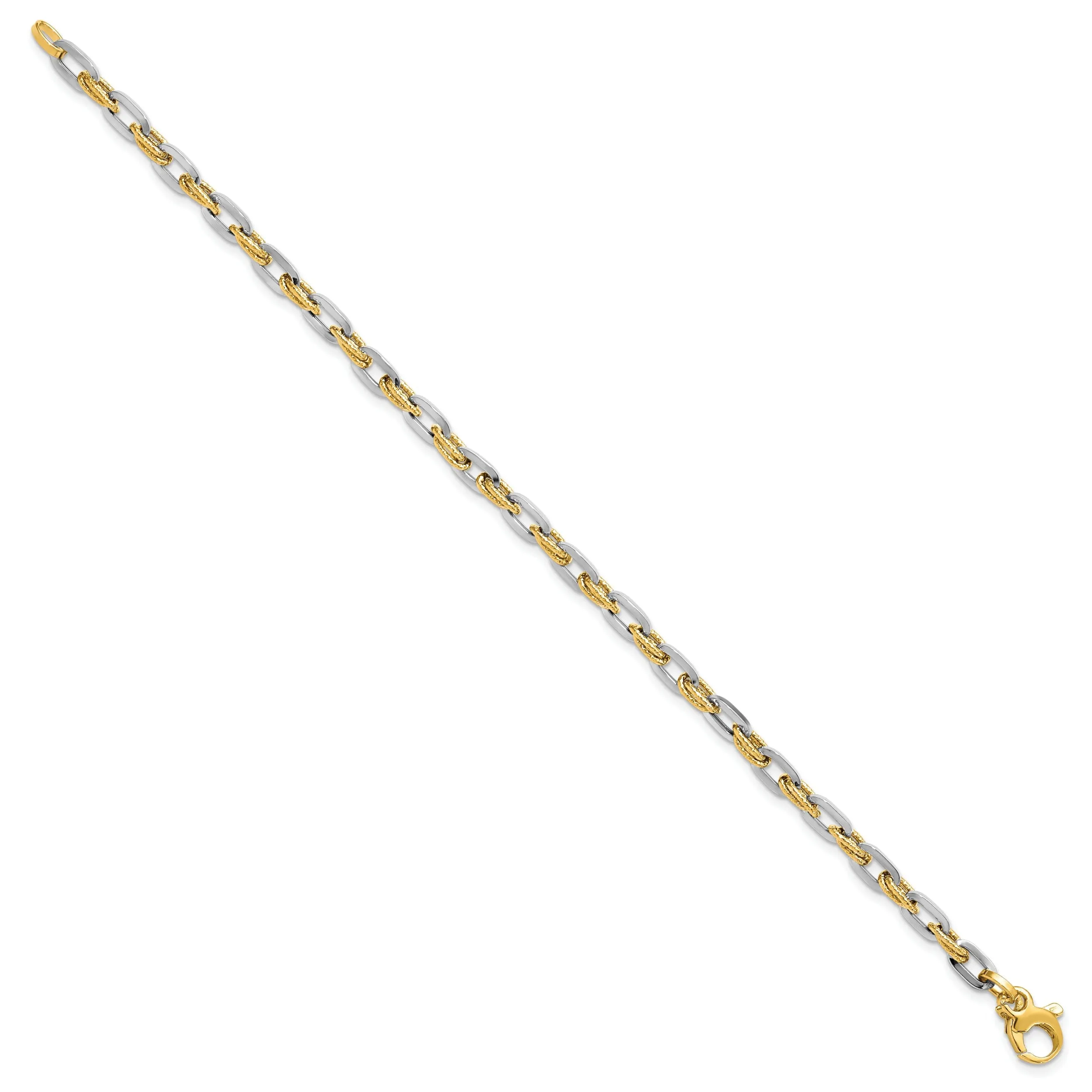 Leslie 14k Two Tone Gold Polished D.C  Bracelet