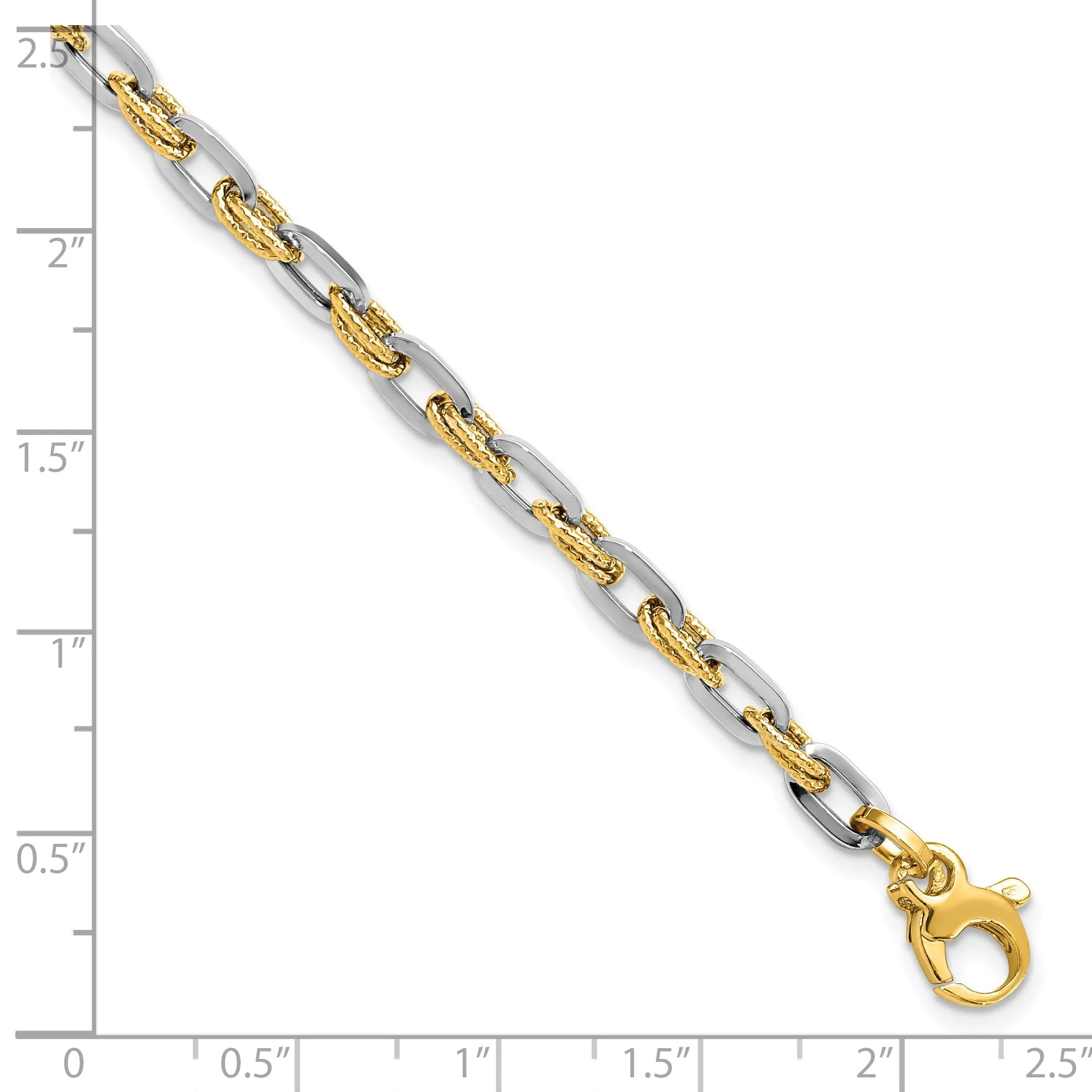 Leslie 14k Two Tone Gold Polished D.C  Bracelet