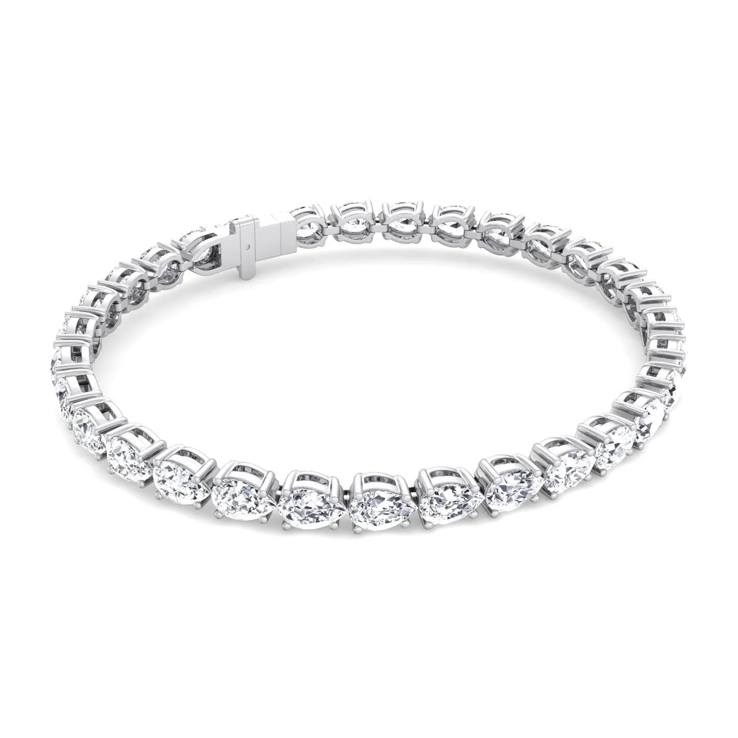 Liria - (13.70Ct T.W) Pear Shape East To West Tennis Bracelet