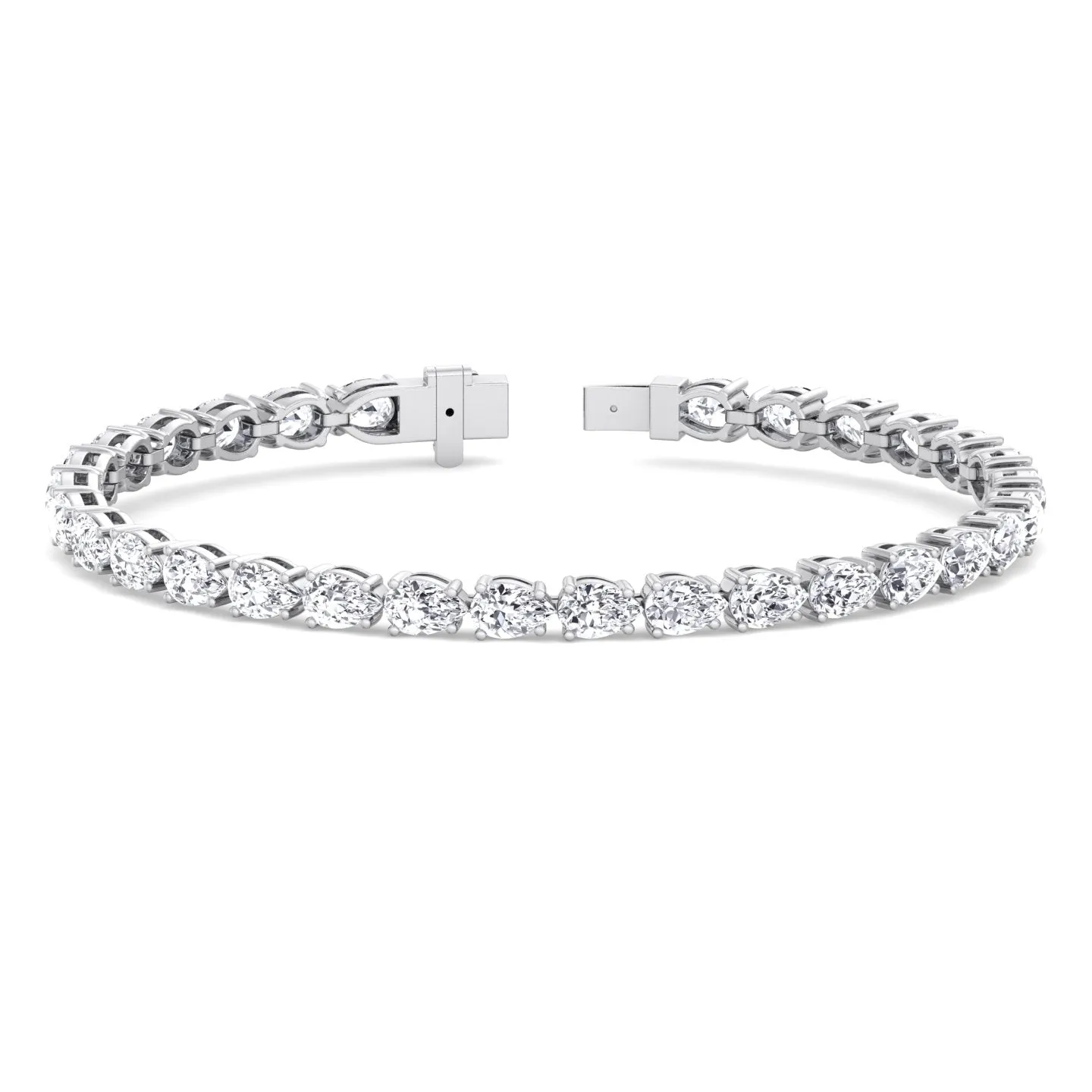 Liria - (13.70Ct T.W) Pear Shape East To West Tennis Bracelet