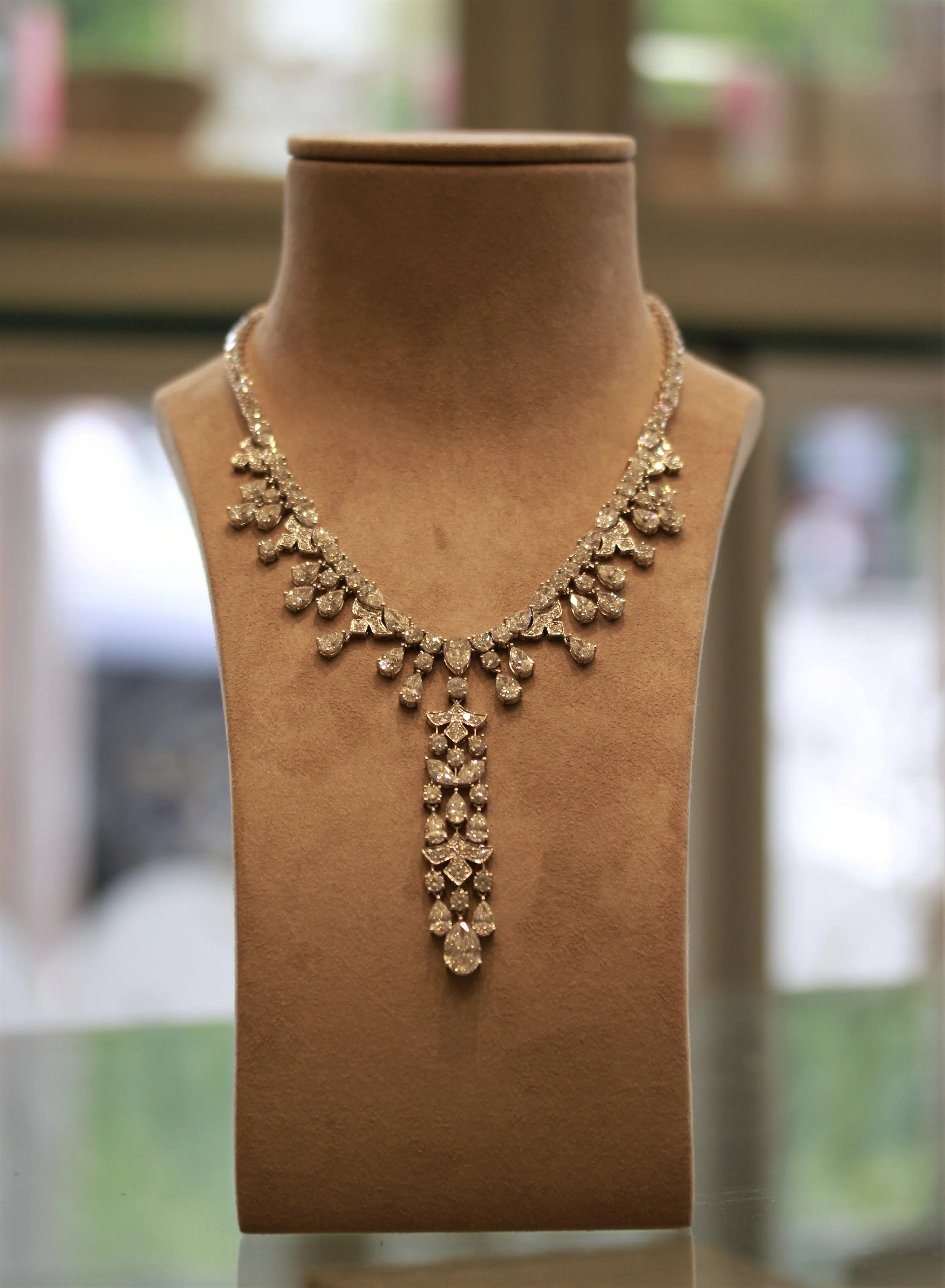 Magnificent Diamond Drop Dinner Necklace