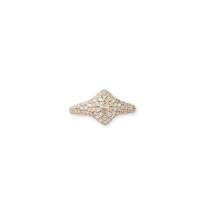 MARQUISE DIAMOND PAVE SIGNET RING