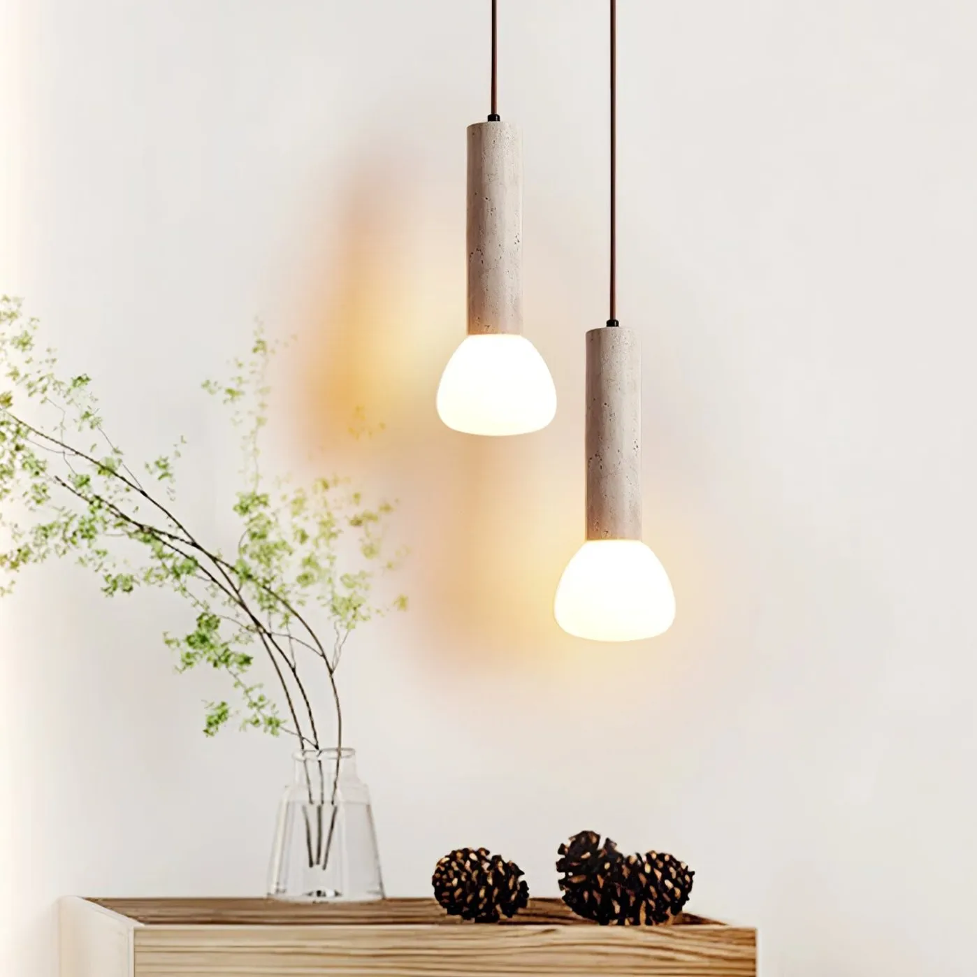 Matchstick Travertine Pendant Lamp