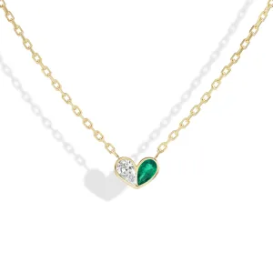 Medium Sweetheart Necklace Diamond & Emerald