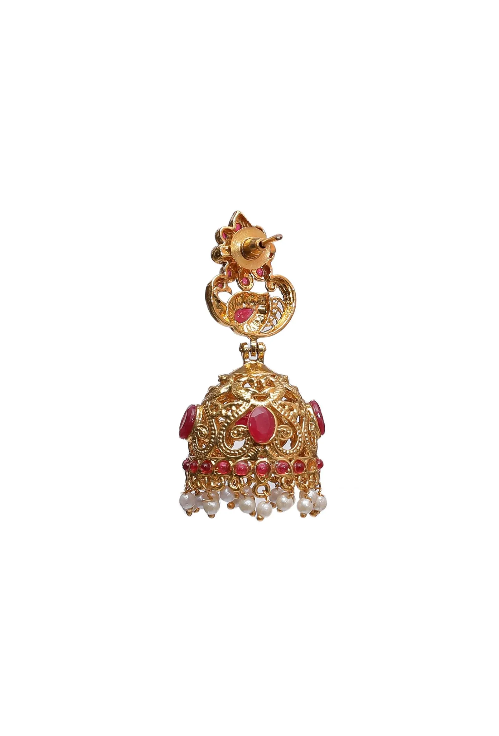 Meena Red Kundan Earrings