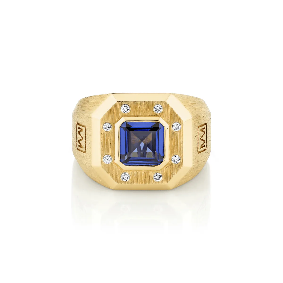 Men's Blue Sapphire Signet Ring