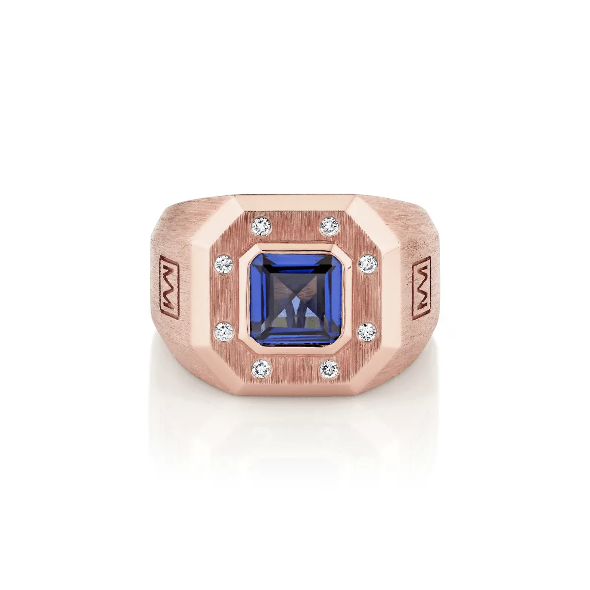 Men's Blue Sapphire Signet Ring