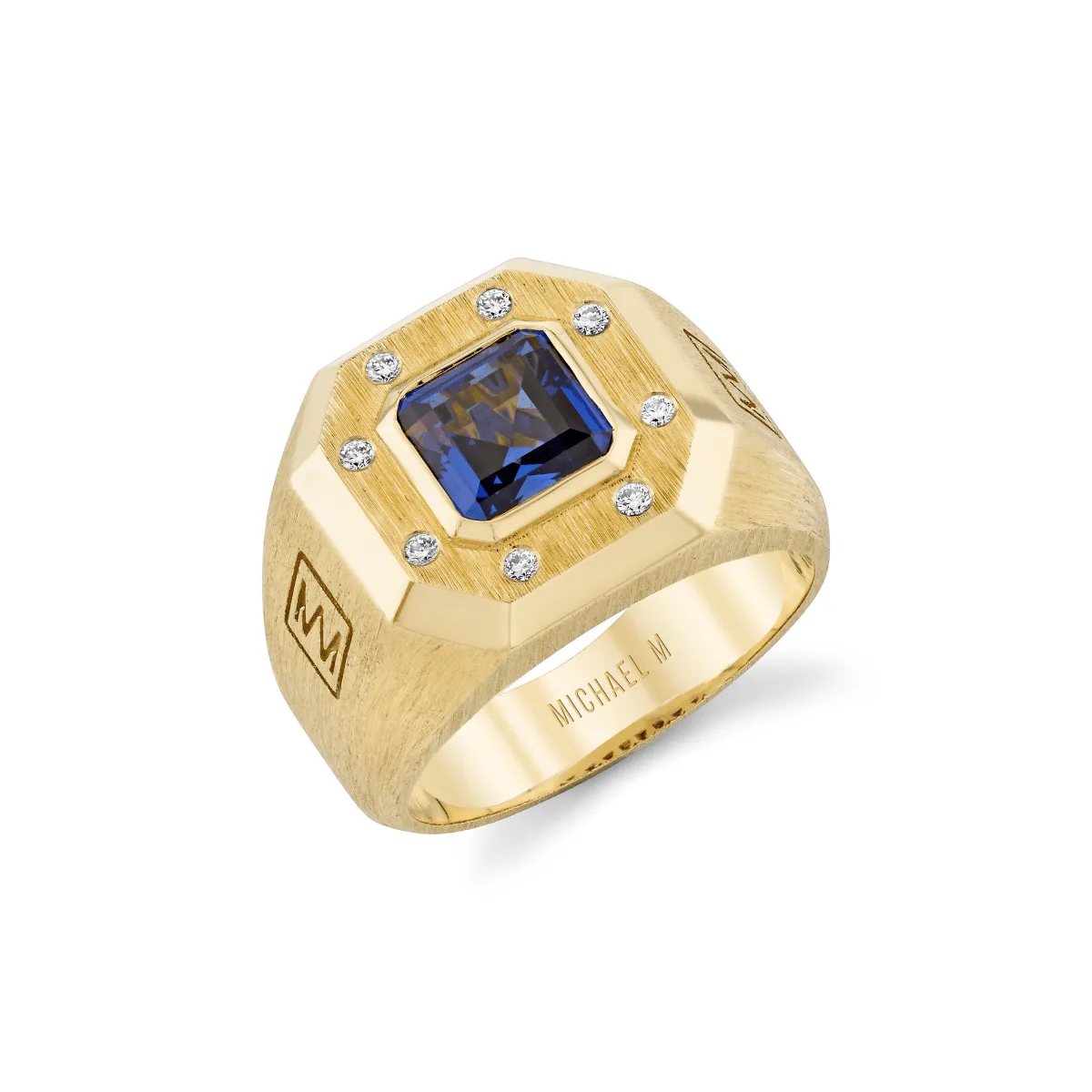 Men's Blue Sapphire Signet Ring