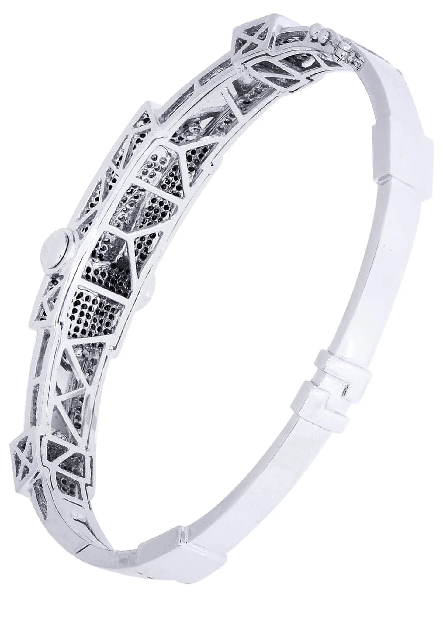 Mens Diamond Bangle White Gold| 1.7 Carats| 30.67 Grams