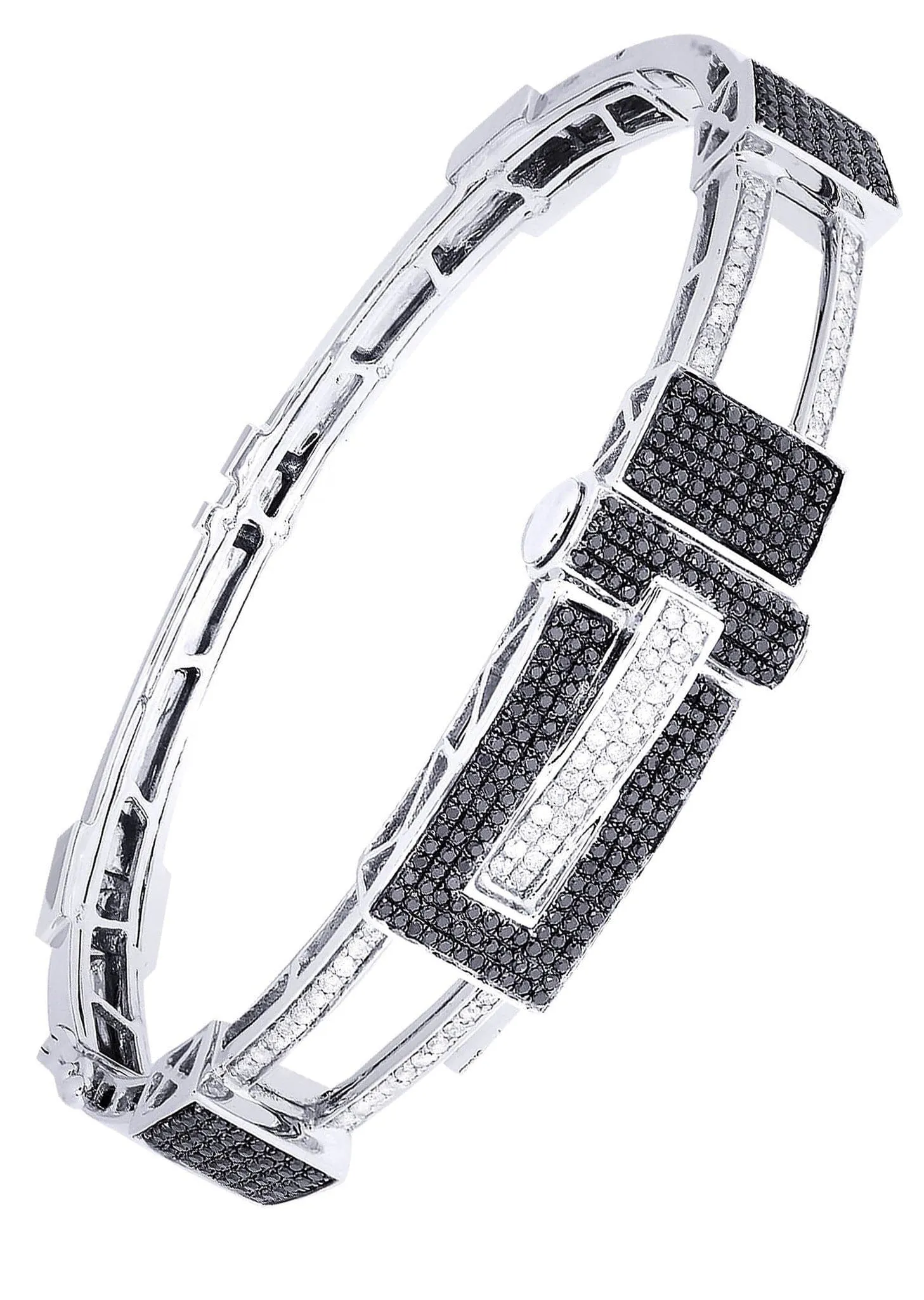 Mens Diamond Bangle White Gold| 1.7 Carats| 30.67 Grams