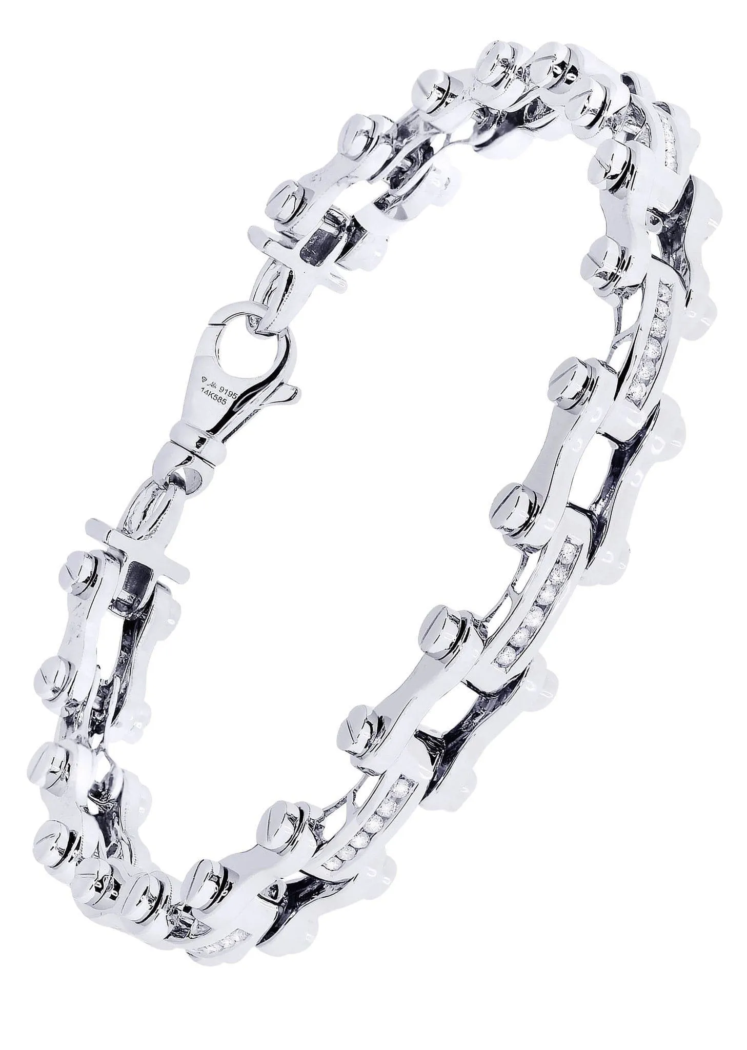 Mens Diamond Bracelet White Gold| 0.71 Carats| 33.5 Grams