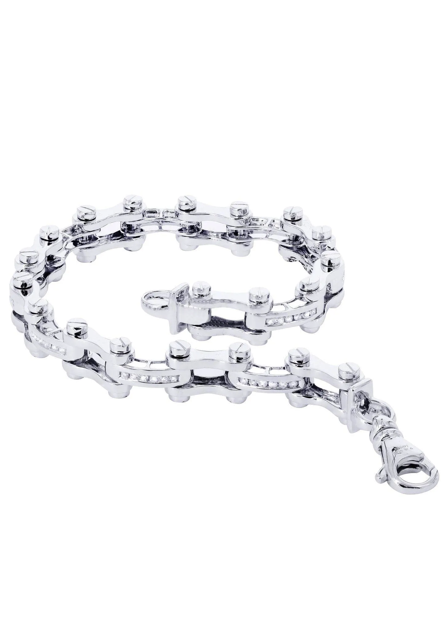 Mens Diamond Bracelet White Gold| 0.71 Carats| 33.5 Grams