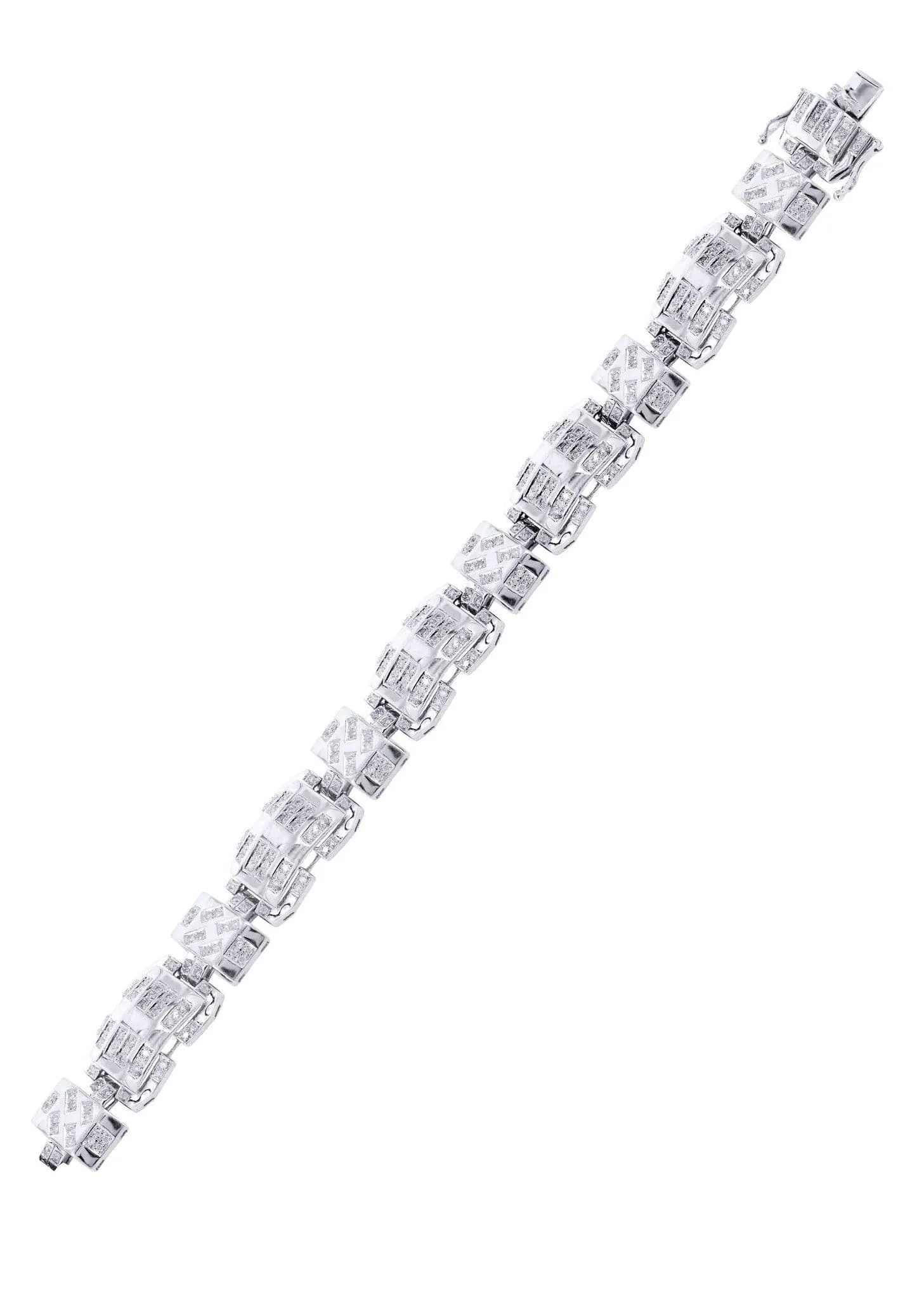 Mens Diamond Bracelet White Gold| 3.49 Carats| 33.95 Grams