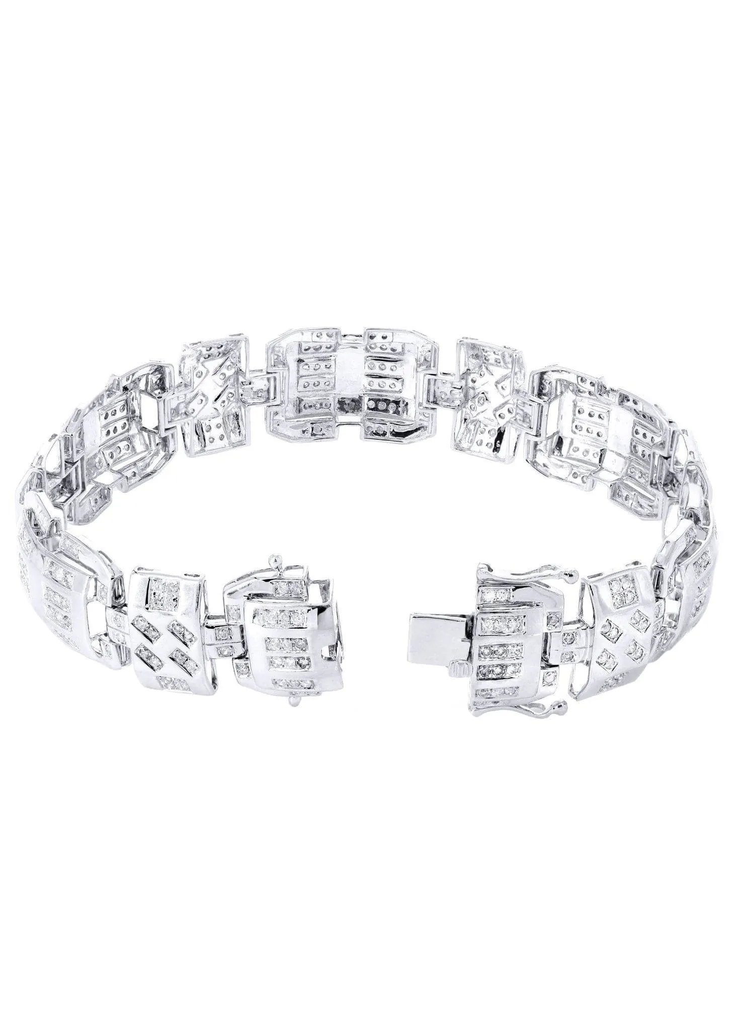 Mens Diamond Bracelet White Gold| 3.49 Carats| 33.95 Grams