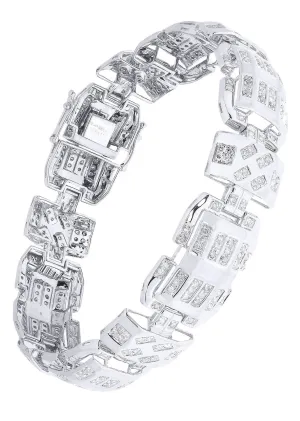 Mens Diamond Bracelet White Gold| 3.49 Carats| 33.95 Grams