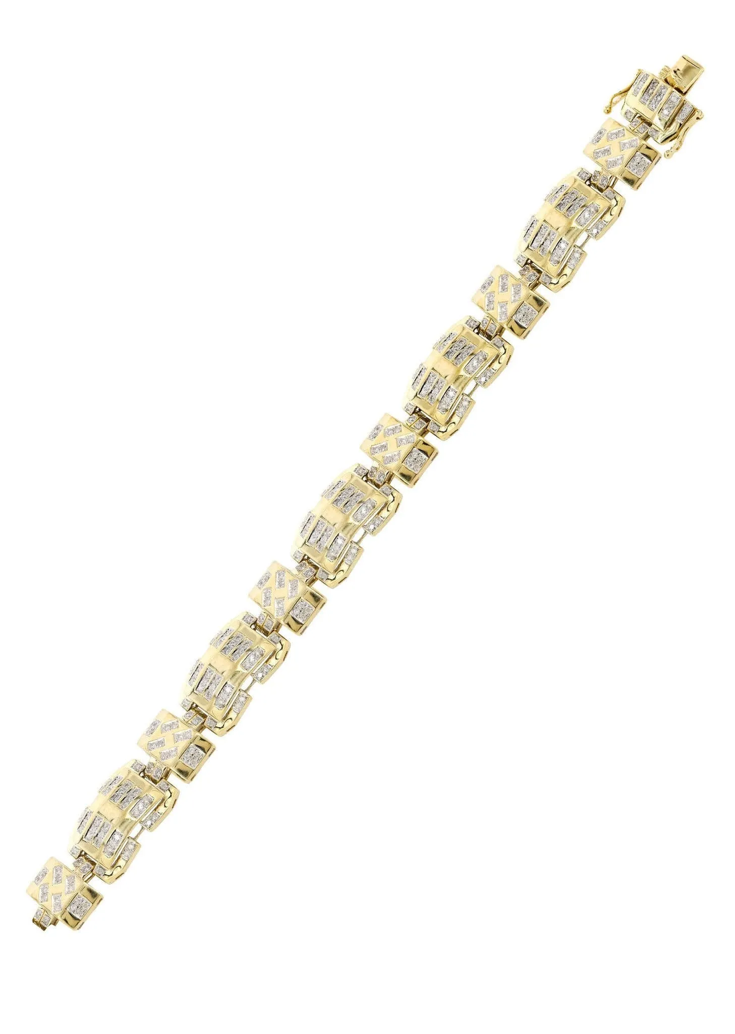 Mens Diamond Bracelet Yellow Gold| 3.48 Carats| 33.67 Grams