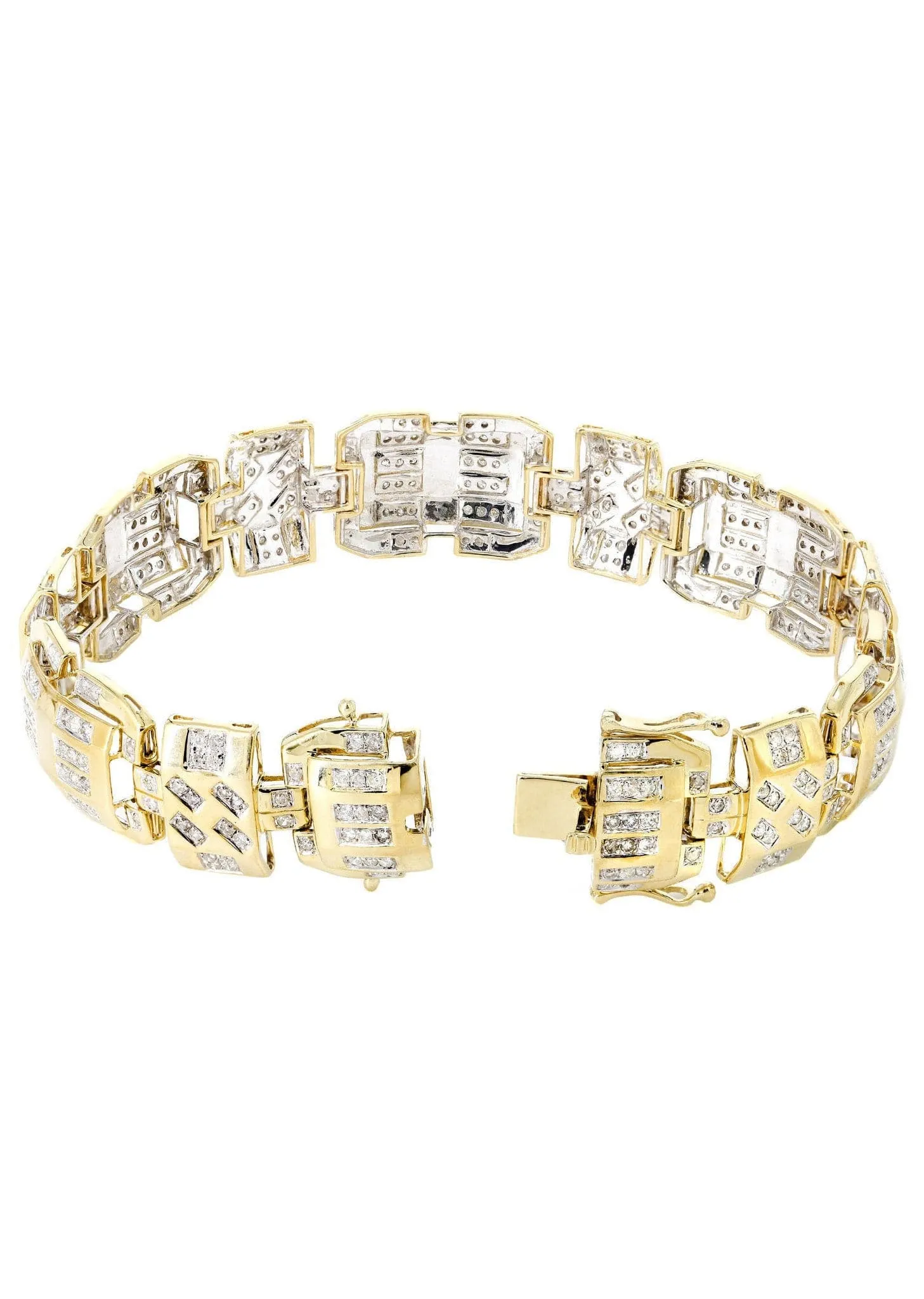 Mens Diamond Bracelet Yellow Gold| 3.48 Carats| 33.67 Grams