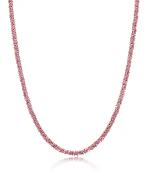 Mini Ballier Necklace- Pink- Gold