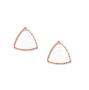 MINI FREEDOM STUD EARRINGS - WHITE TOPAZ  & ROSE GOLD