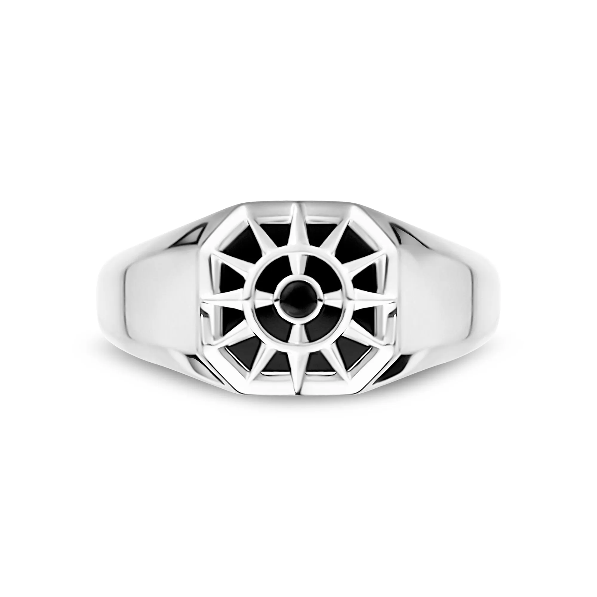 Modern North Star Signet Ring