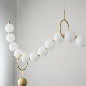 Modern White pvc Ball Pendant Lamp For Restaurant Hall Creative Necklace Chandelier Dining Room Kitchen Designer Lighting Led