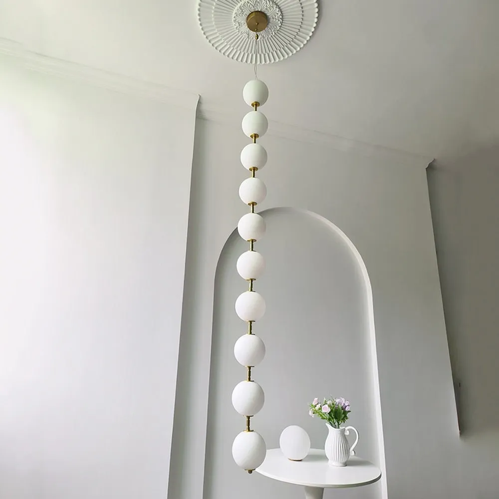 Modern White pvc Ball Pendant Lamp For Restaurant Hall Creative Necklace Chandelier Dining Room Kitchen Designer Lighting Led