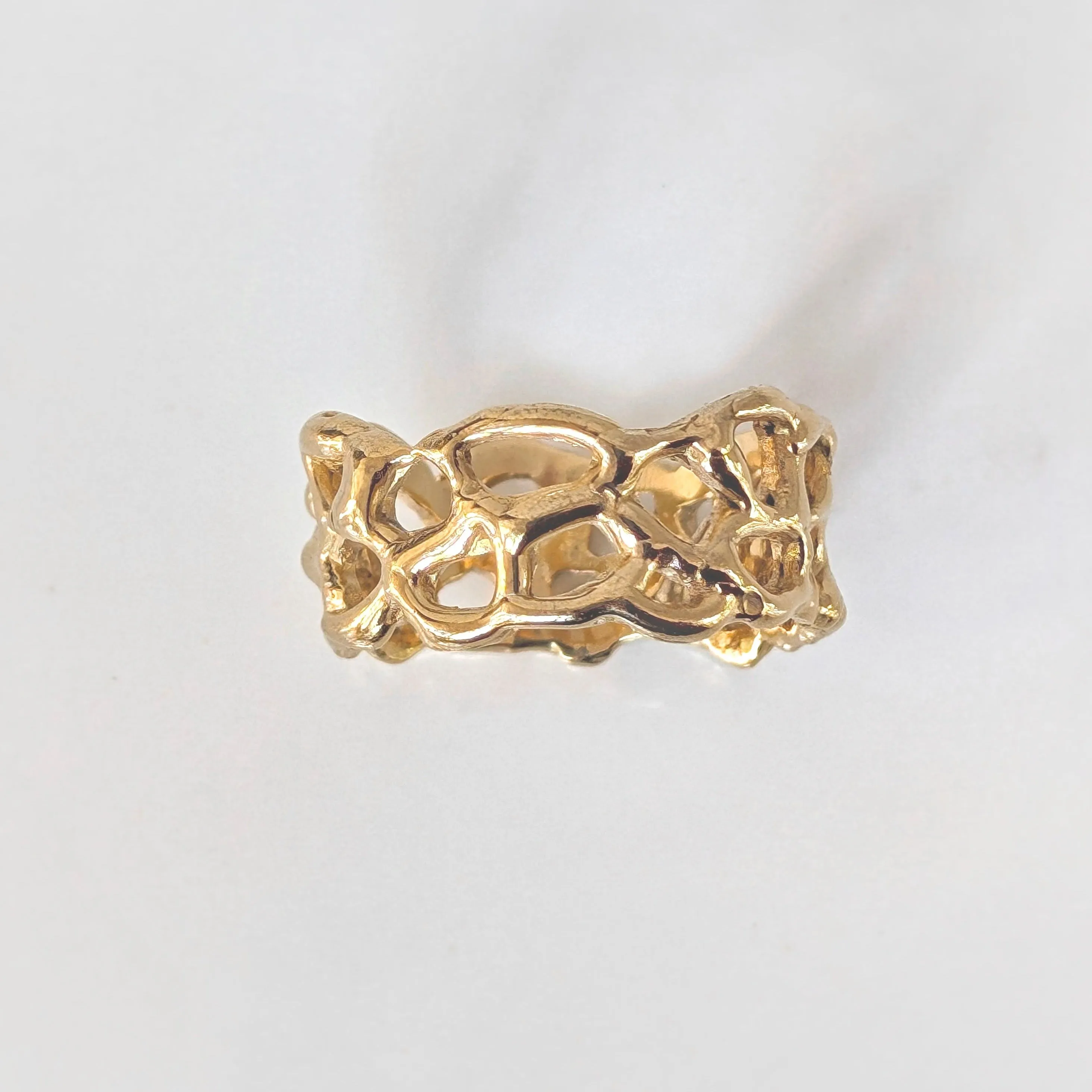 Molten Silver Honeycomb ring