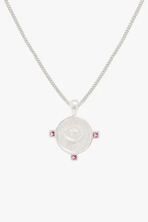 Moon coin necklace silver