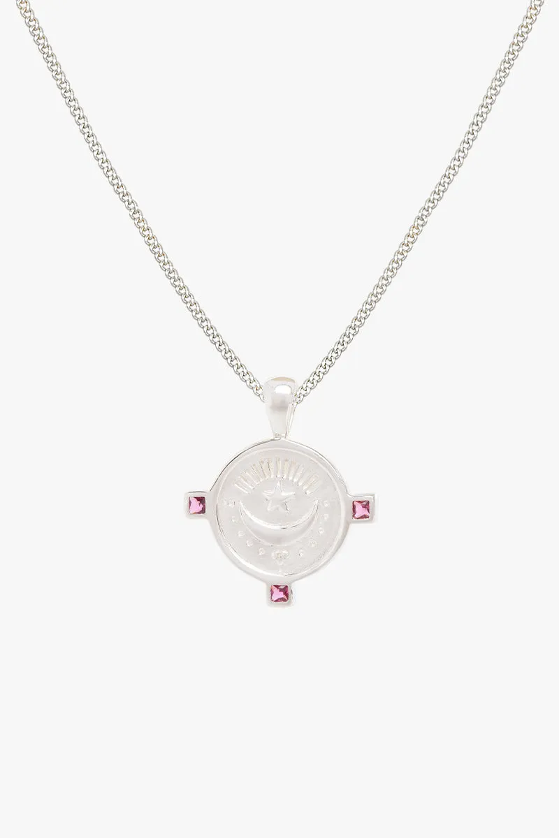 Moon coin necklace silver