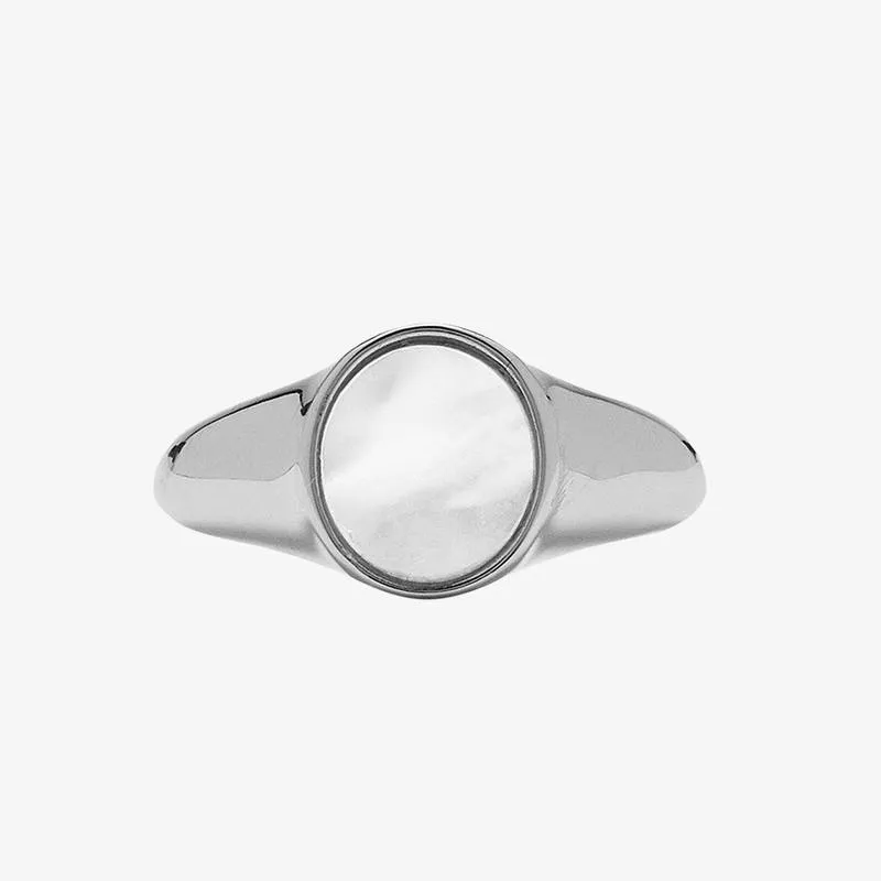 MOTHER OF PEARL SIGNET RING