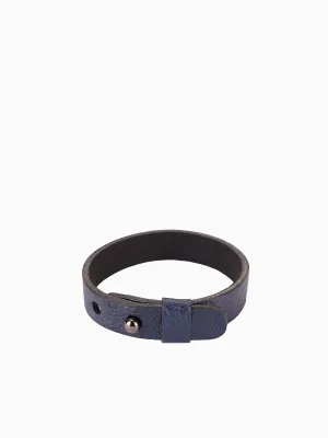 Napa Leather Bracelet Band For Men - Navy