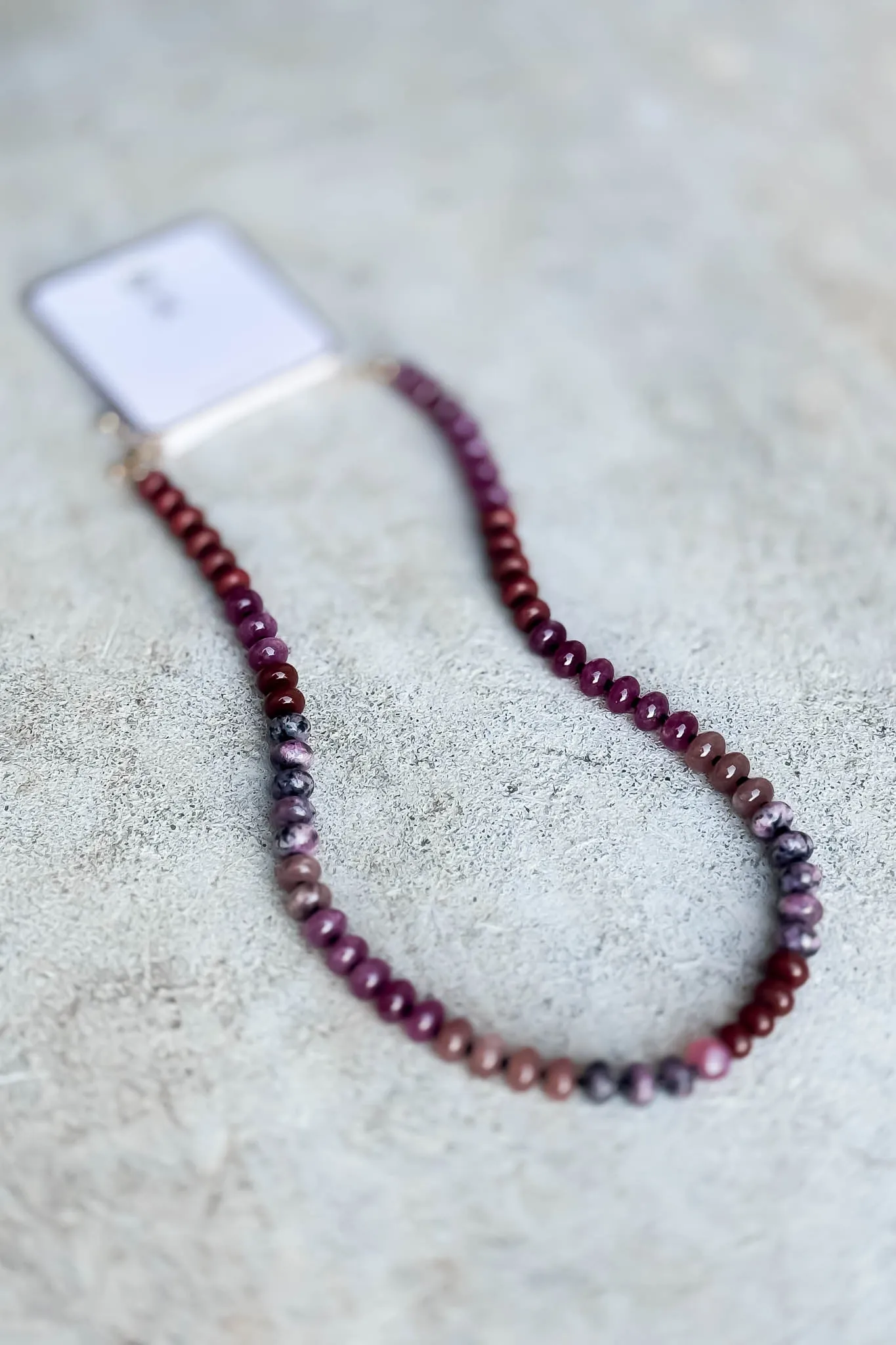 Natural Agate Like Mauve Beaded Necklace