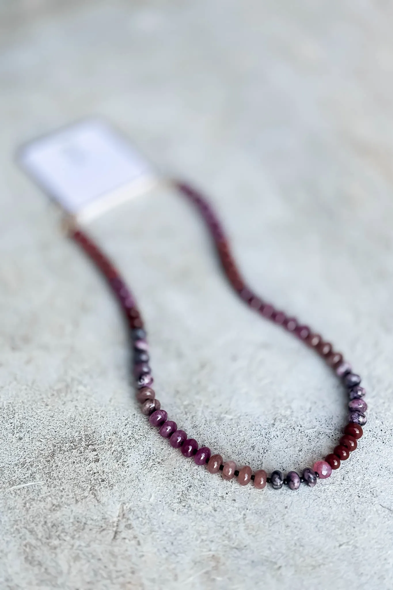 Natural Agate Like Mauve Beaded Necklace