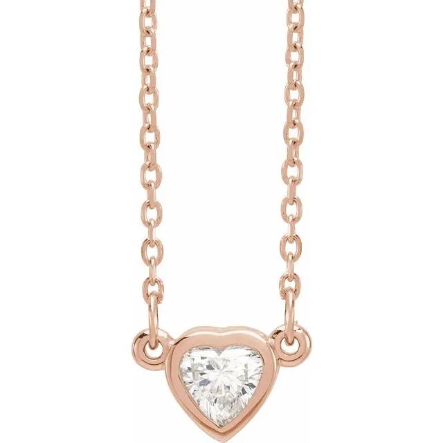 Natural Diamond Heart Necklace