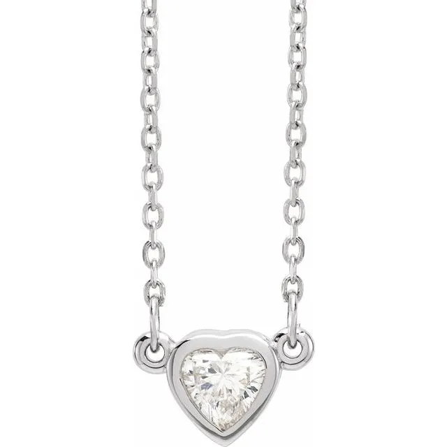 Natural Diamond Heart Necklace